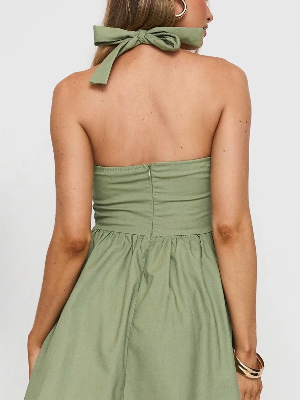 Princess Polly Olive Green Halter Mini Dress - Picture 3 of 4
